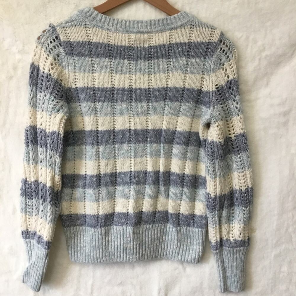 GAP Blue and White Striped Knit Sweater Top - Picture 7 of 15